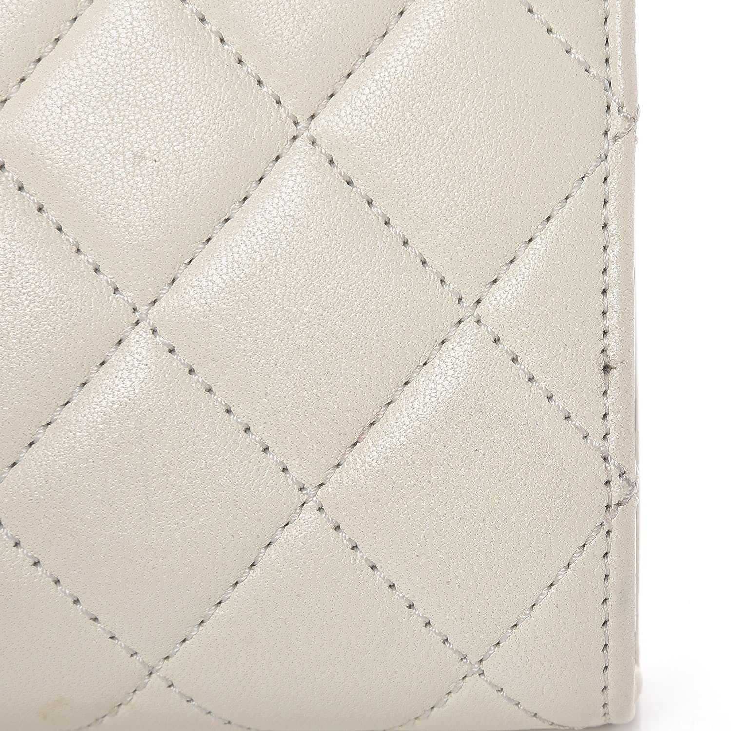 Chanel Sheepskin Quilted Beauty Lock Clutch White 9 of 9
