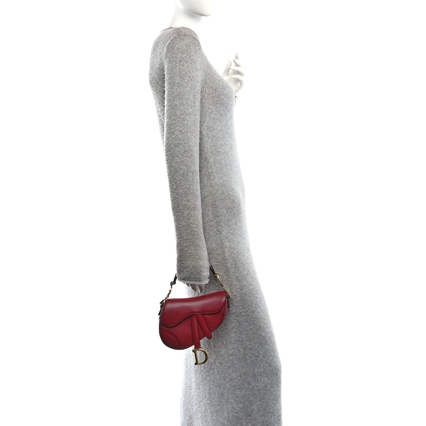 Calfskin Mini Saddle Bag Red