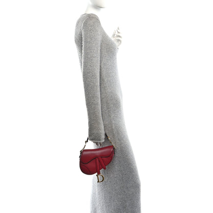 Christian Dior Calfskin Mini Saddle Bag Red 2 of 10