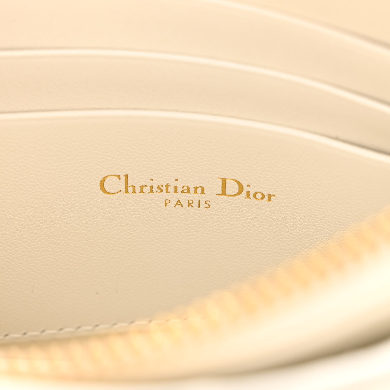 Christian Dior Calfskin Cannage Caro Zipped Pouch With Chain Latte 7 of 12