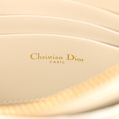 Christian Dior Calfskin Cannage Caro Zipped Pouch With Chain Latte 7 of 12