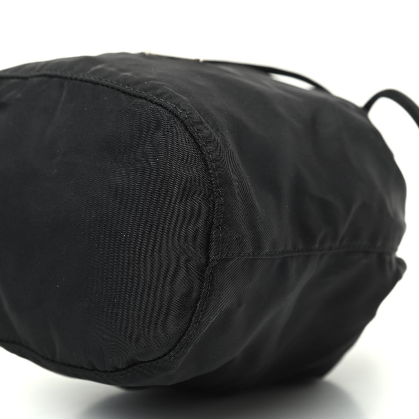 Saffiano Tessuto Nylon Vela Bucket Wristlet Black