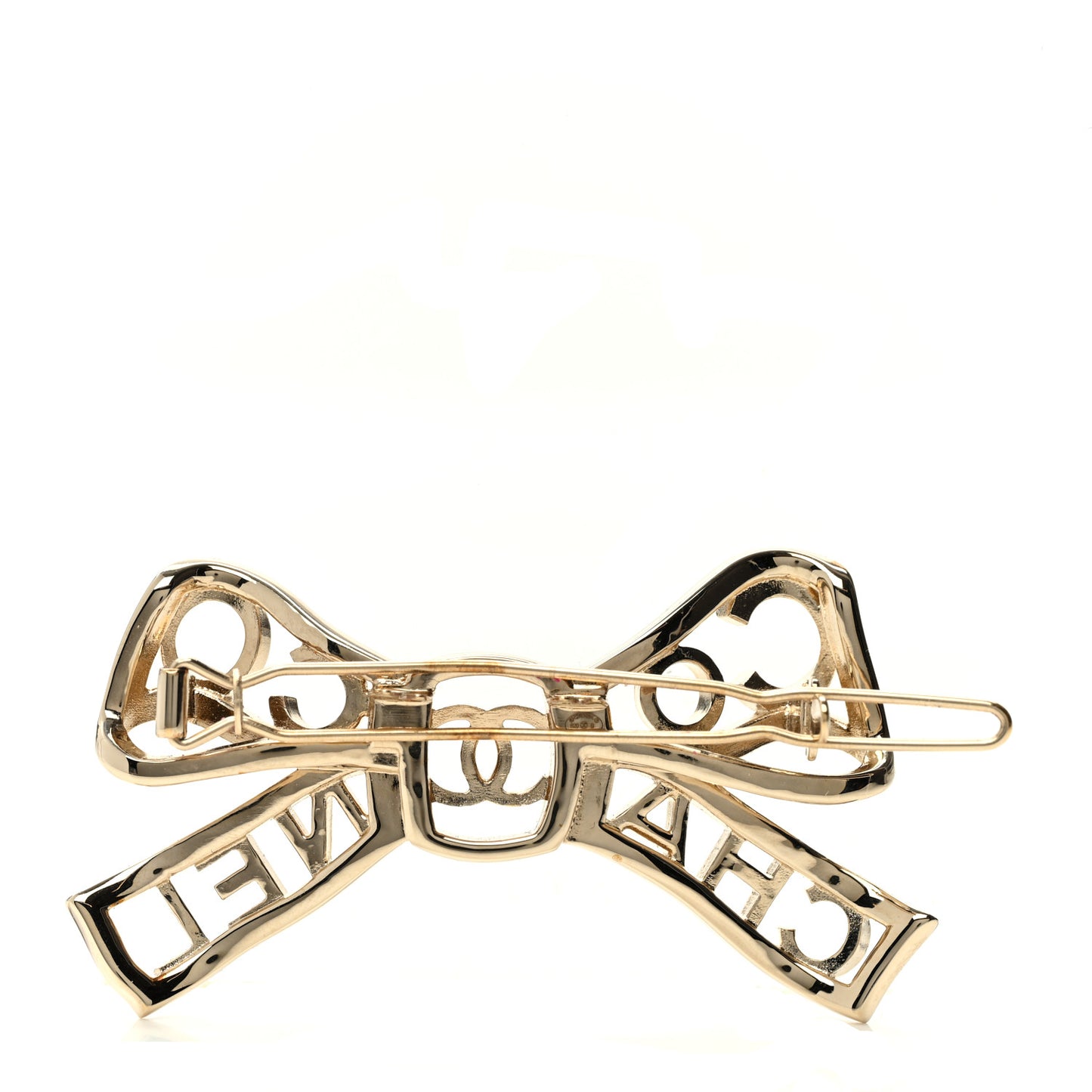 Metal Crystal Bow-tiful CC Hair Clip Gold