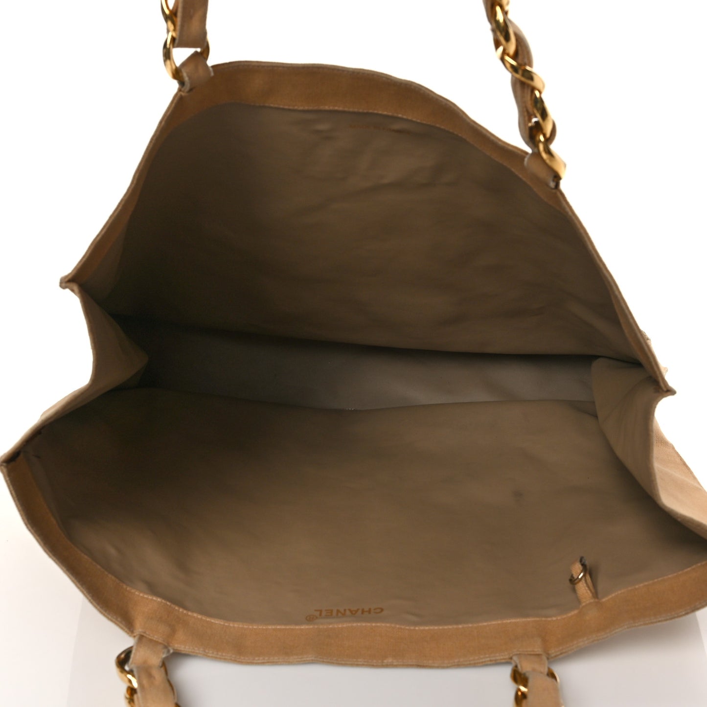 Canvas CC Logo Shopping Tote Beige