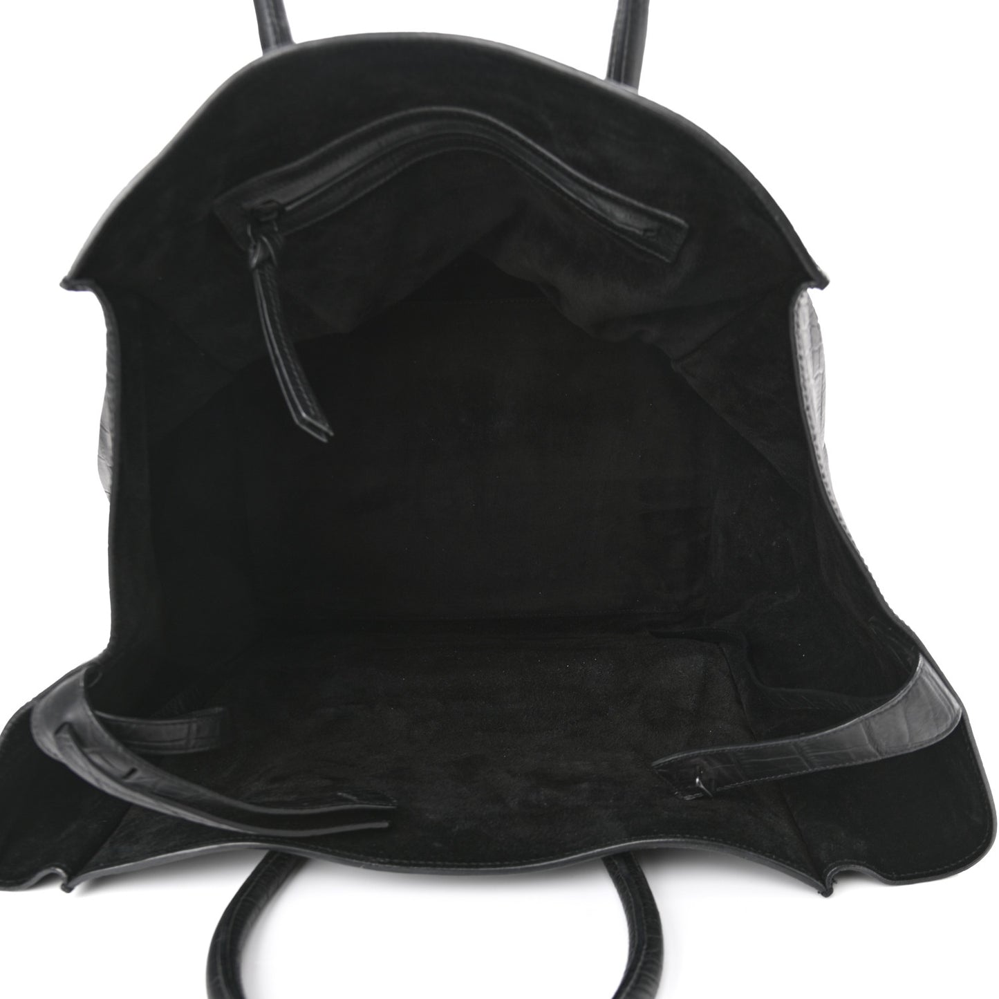 Crocodile Embossed Calfskin Large Phantom Luggage Black