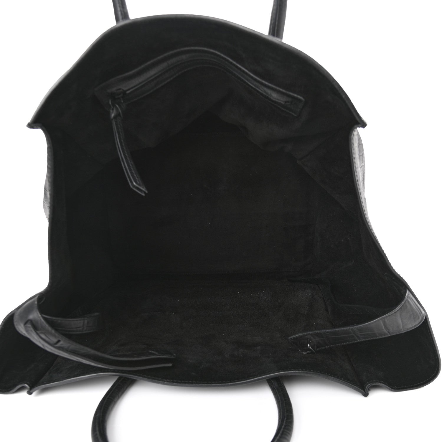 Celine Crocodile Embossed Calfskin Large Phantom Luggage Black 4 of 8