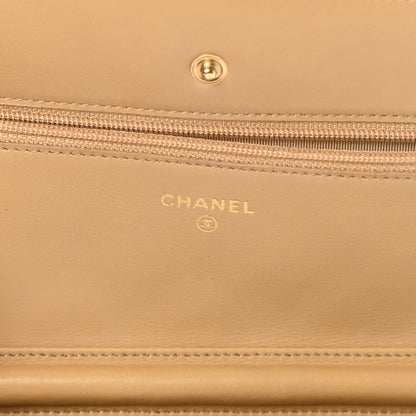 Chanel Metallic Patent Quilted Wallet On Chain WOC Gold 6 of 16