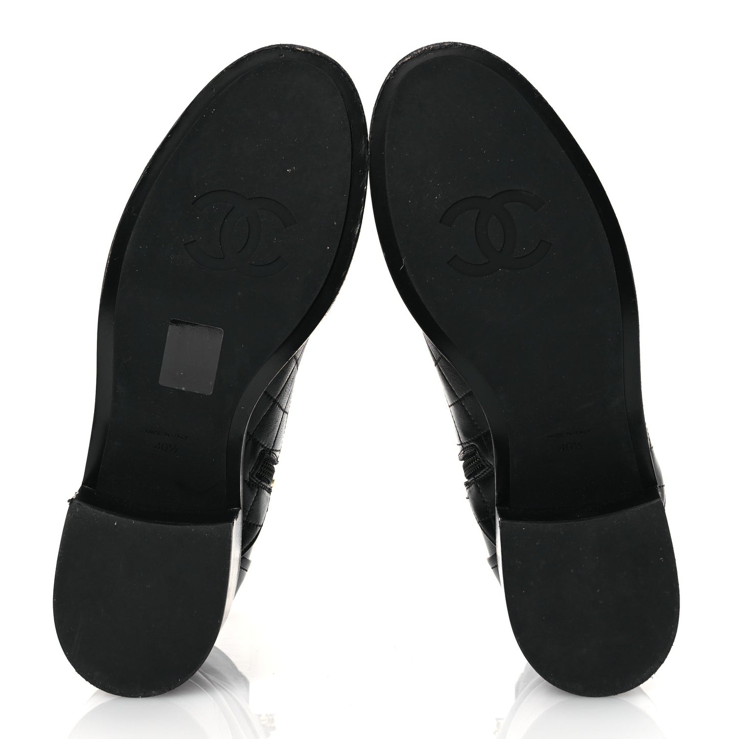 Lambskin Pearl Short Boots 40.5 Black
