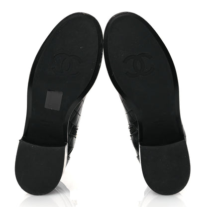 Chanel Lambskin Pearl Short Boots 40.5 Black 6 of 12