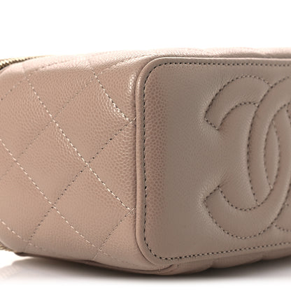 Chanel Caviar Quilted Small Vanity Case With Chain Dark Beige 9 of 11