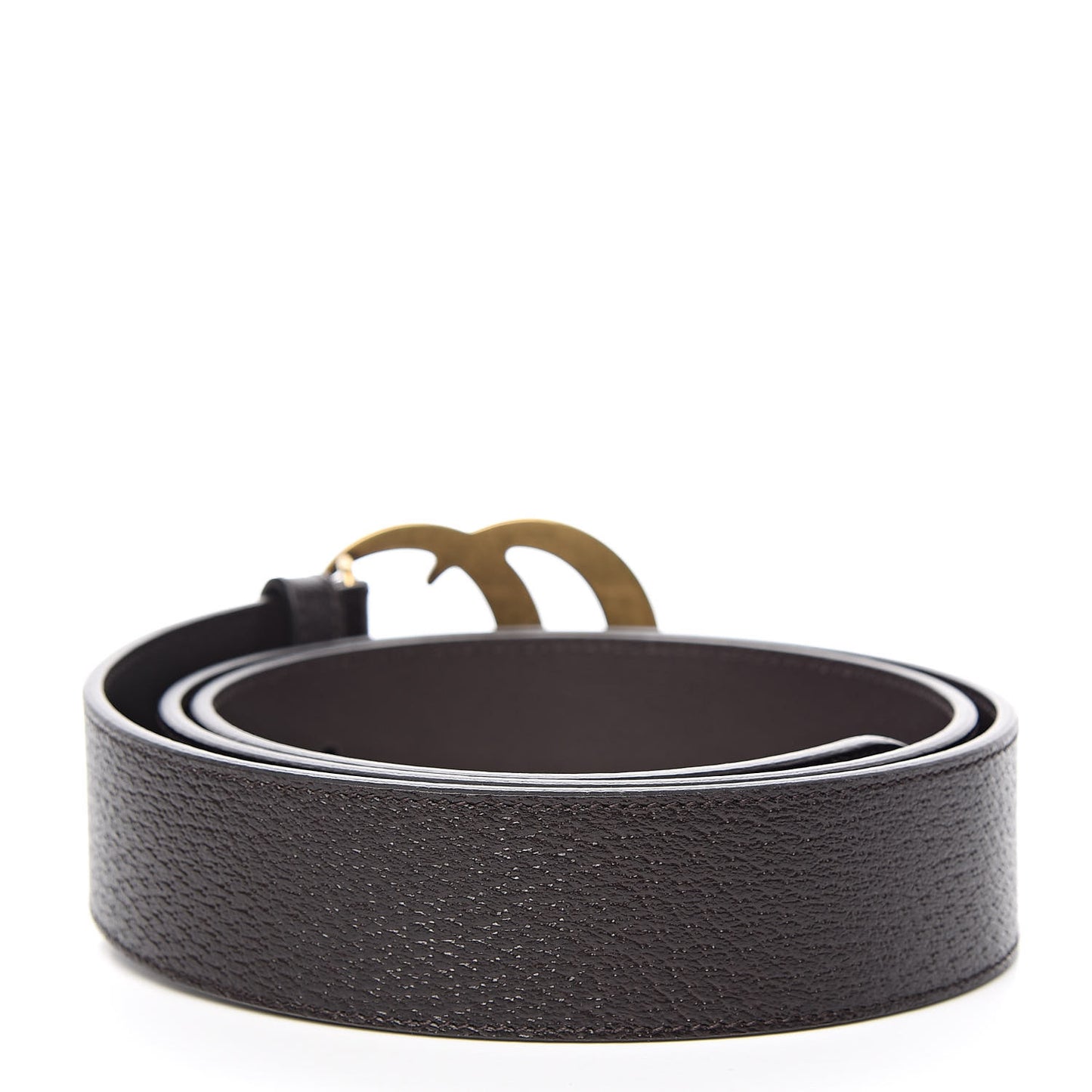 Textured Dollar Calfskin Double G 40mm Belt 105 42 Dark Cocoa