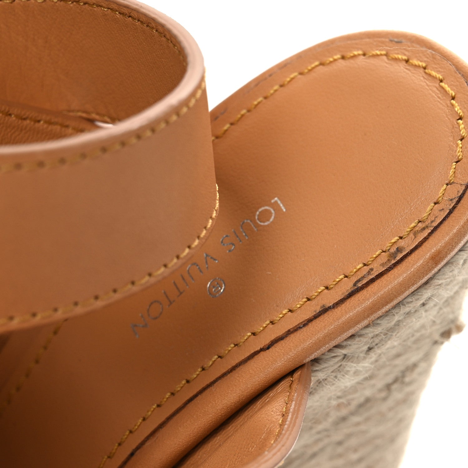 Louis Vuitton Damier Azur Starboard Wedges 35 Tan 11 of 13