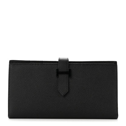 Hermes Epsom Monochrome Bearn Gusset Wallet Black 1 of 9