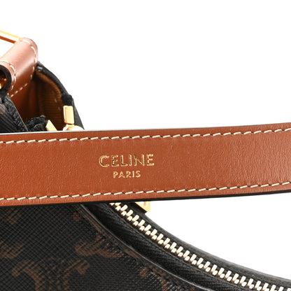 Celine Triomphe Canvas Calfskin Ava Shoulder Bag Tan 6 of 10