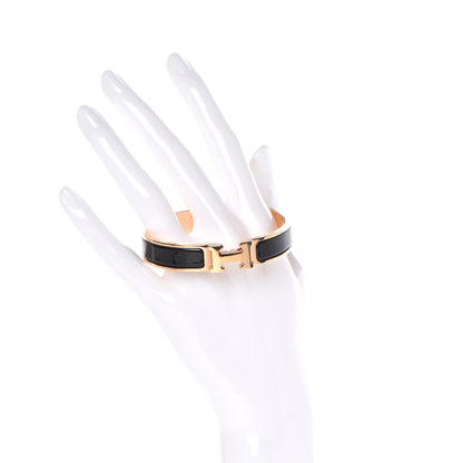 Hermes Enamel Narrow Clic Clac H Bracelet GM Black 2 of 5