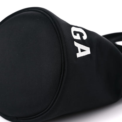 Balenciaga Recycled Sport Nylon Logo Embroidered Wheel Drawstring Bucket Bag XS Black 10 of 10
