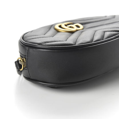 Gucci Calfskin Matelasse GG Marmont Belt Bag 85 34 Black 6 of 11