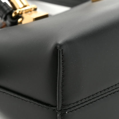 Fendi Vitello King Plexiglass Logo Embossed Mini By The Way Top Handle Boston Bag Black 12 of 13