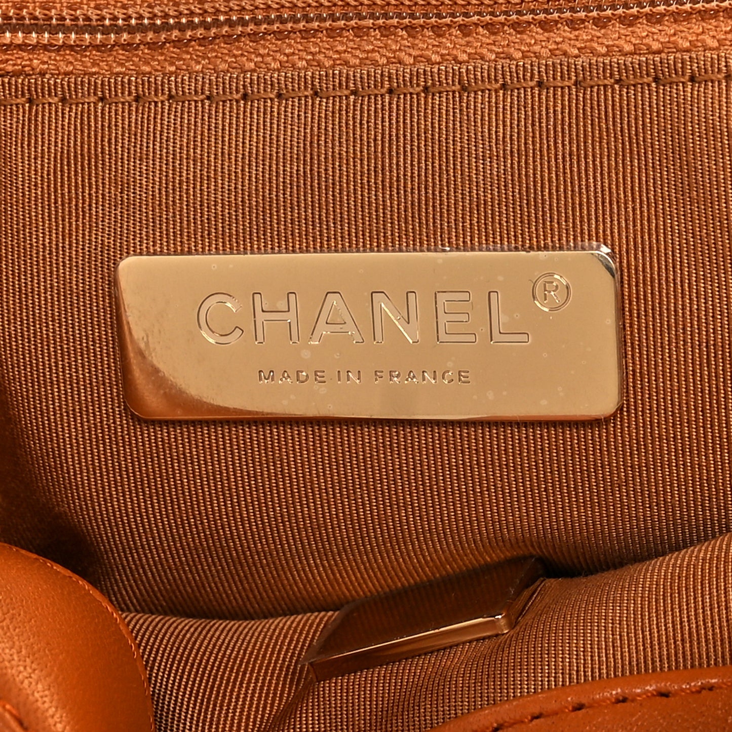 Lambskin Quilted Medium Chanel 19 Flap Light Brown