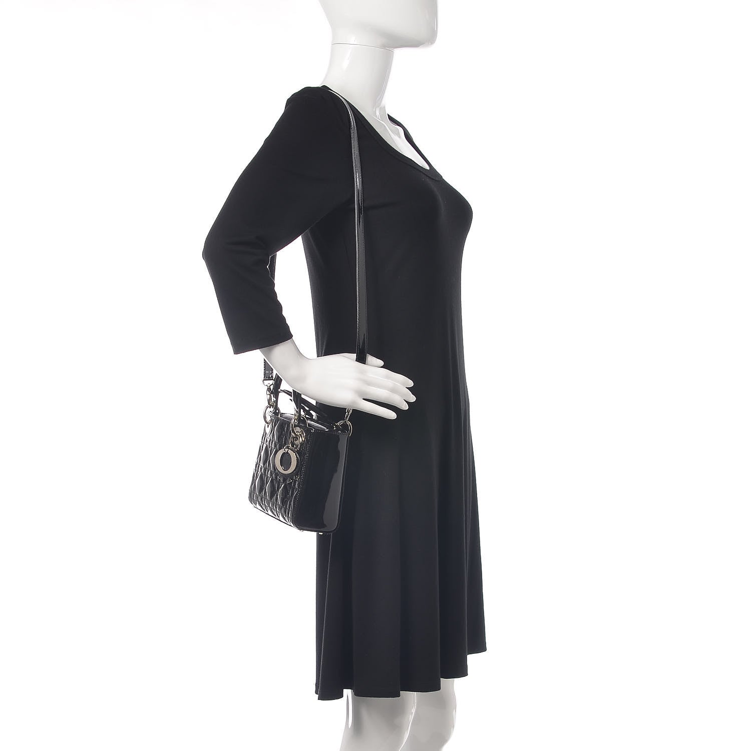 Christian Dior Patent Cannage Mini Lady Dior Black 2 of 9