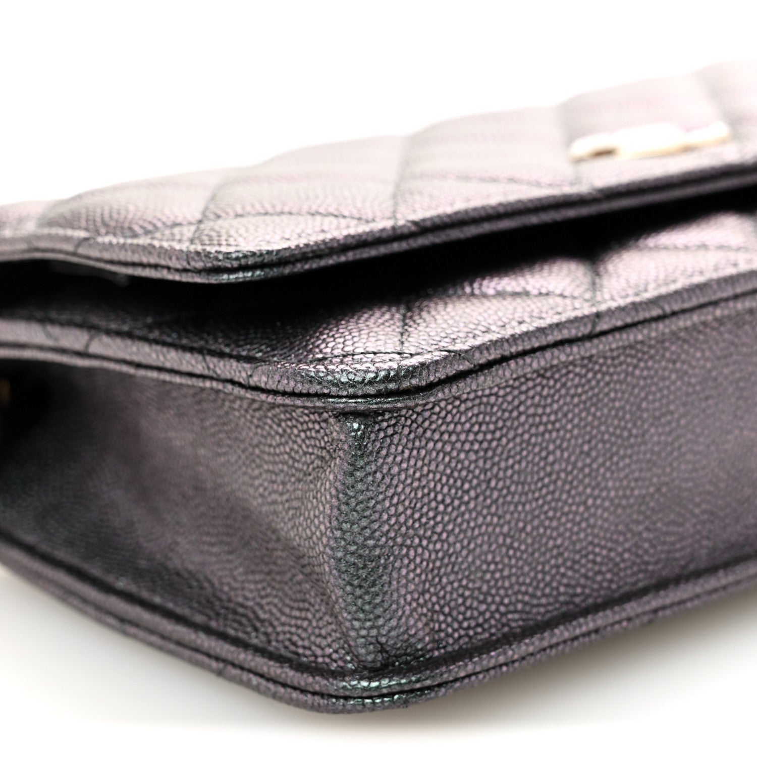 Chanel Iridescent Caviar Quilted Wallet On Chain WOC Green 8 of 10