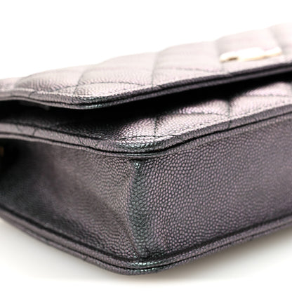 Chanel Iridescent Caviar Quilted Wallet On Chain WOC Green 8 of 10