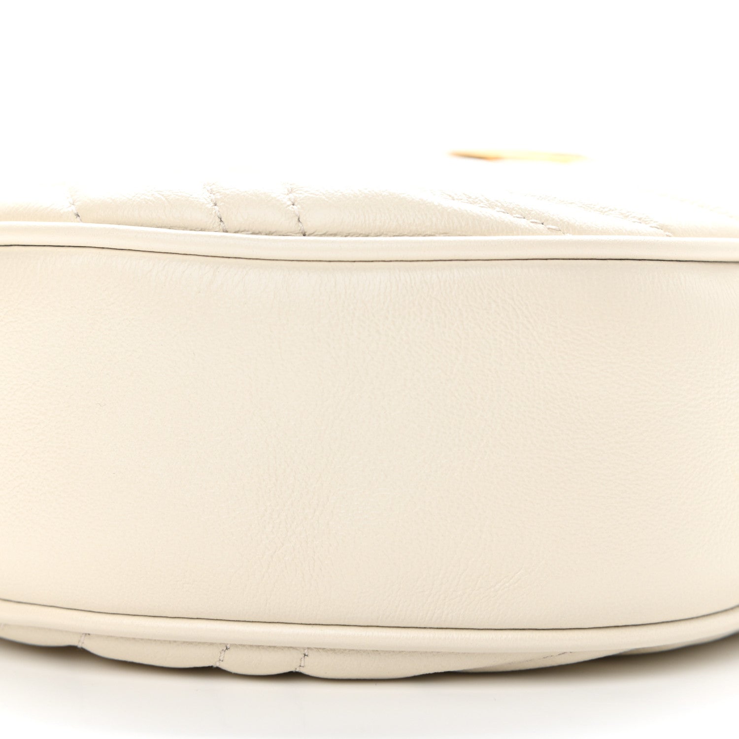 Gucci Calfskin Matelasse Mini GG Marmont Round Shoulder Bag White 12 of 12