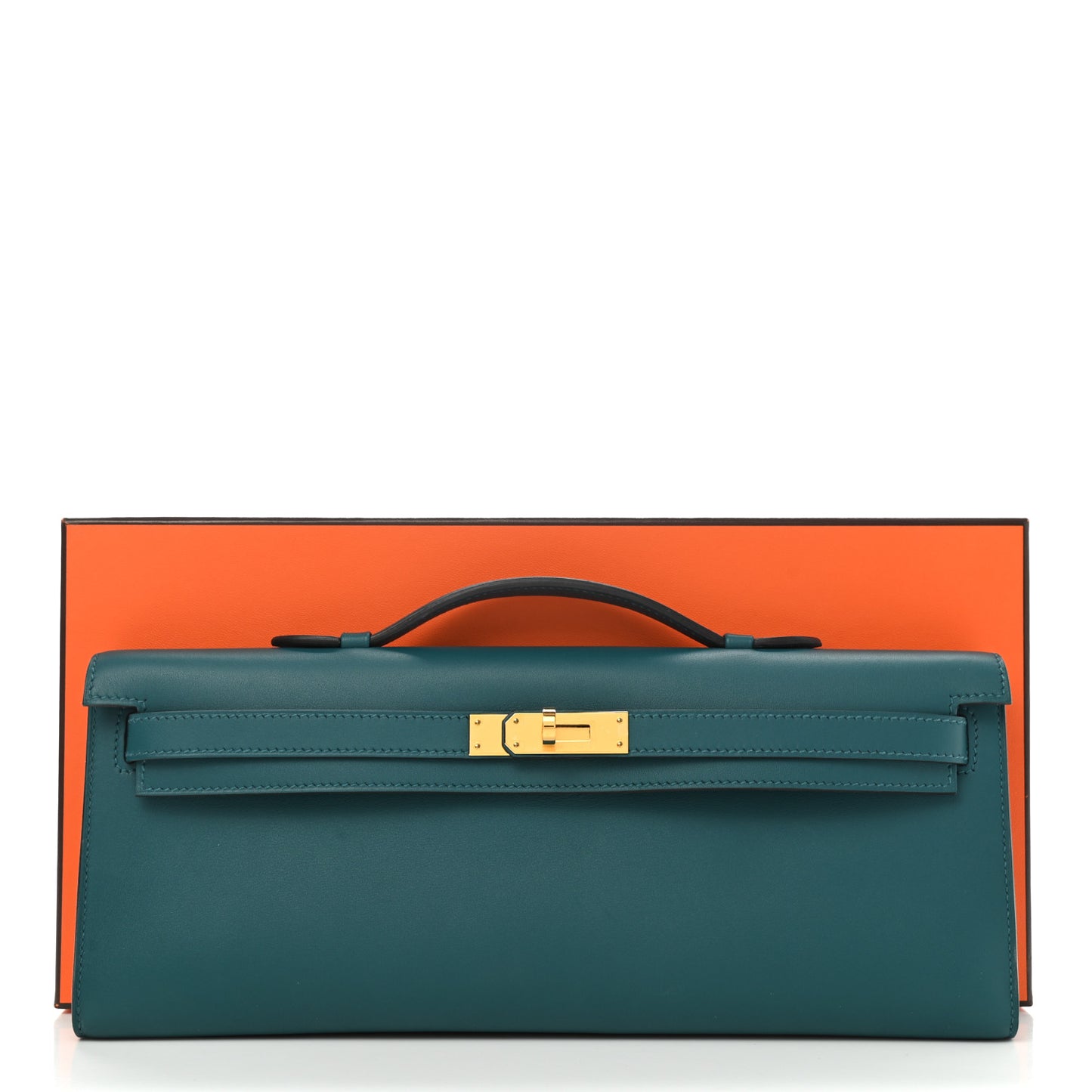 Swift Kelly Cut Clutch Pochette Vert Bosphore