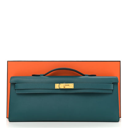 Hermes Swift Kelly Cut Clutch Pochette Vert Bosphore 7 of 7