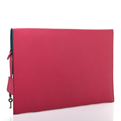 MCM Saffiano Craig And Karl Clutch Pink 3 of 15