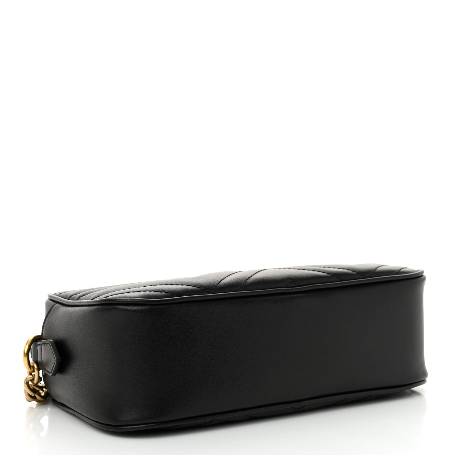 Gucci Calfskin Matelasse Small GG Marmont Chain Shoulder Bag Black 4 of 10