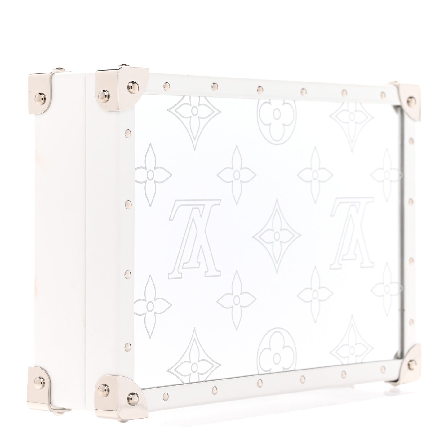 Monogram Mirror Jewelry Box White