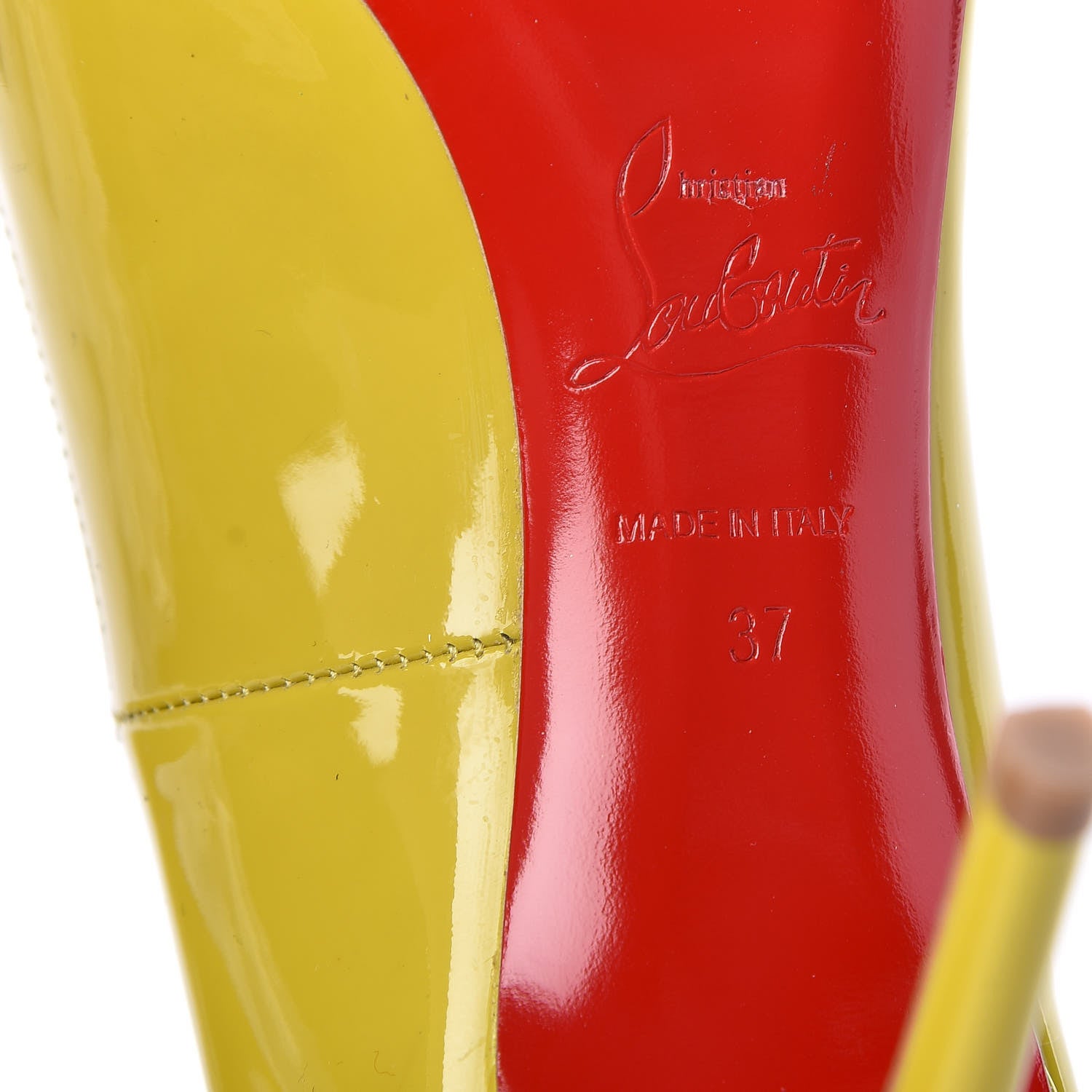 Christian Louboutin Patent Fifi 80 Pumps 37 Lemon 6 of 9
