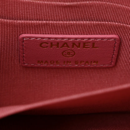 Chanel Caviar Quilted Small Boy Cosmetic Case Pink 6 of 8