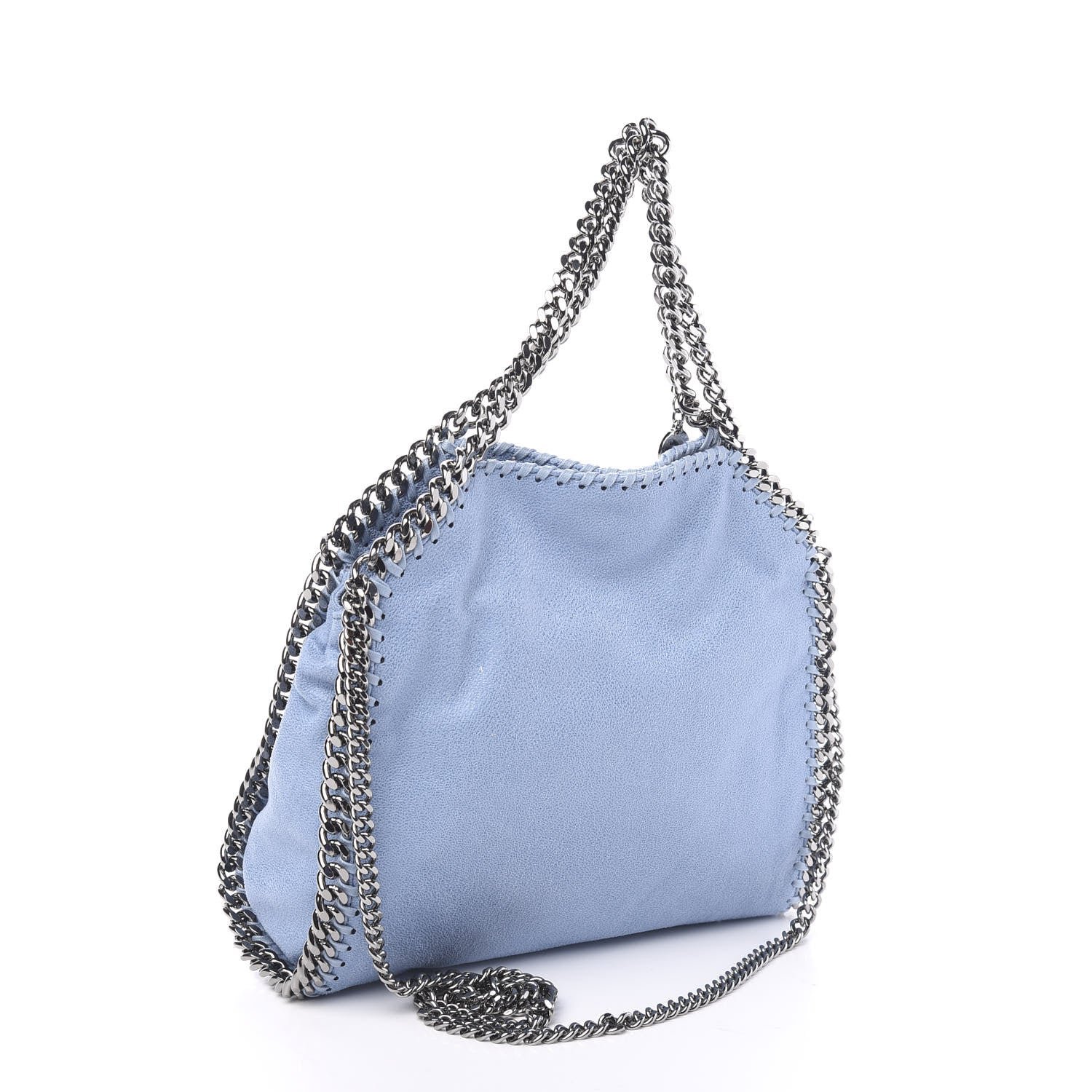 Stella McCartney Shaggy Deer Mini Falabella Fold Over Tote Light Blue 2 of 8