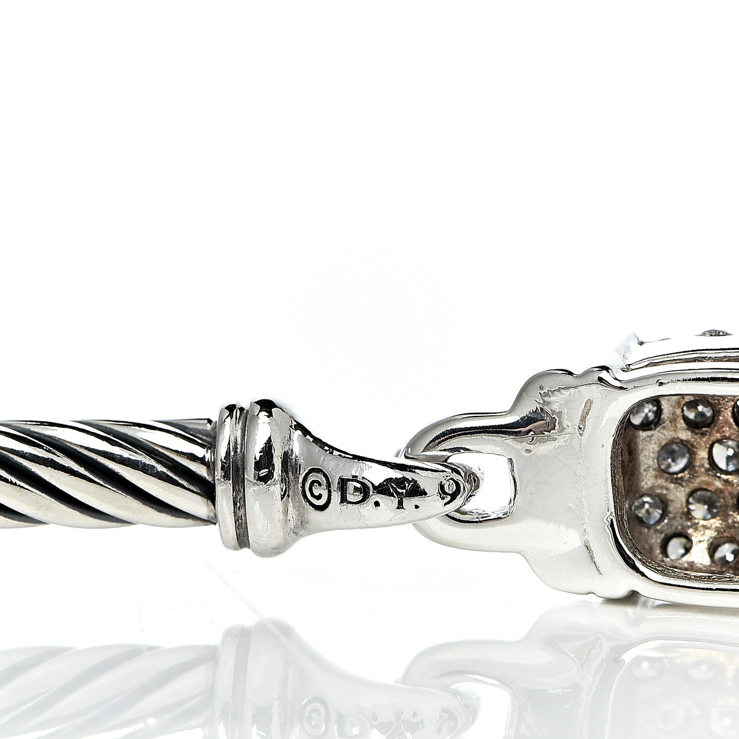 Sterling Silver Diamond 3mm Small Wheaton Bracelet