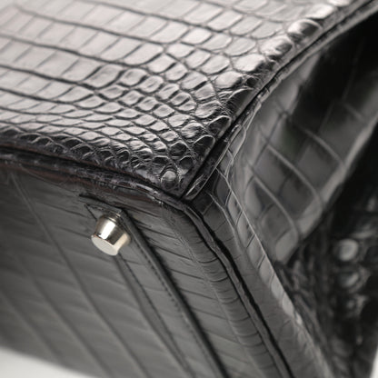 Hermes Matte Niloticus Crocodile Birkin 30 Black 35 of 43