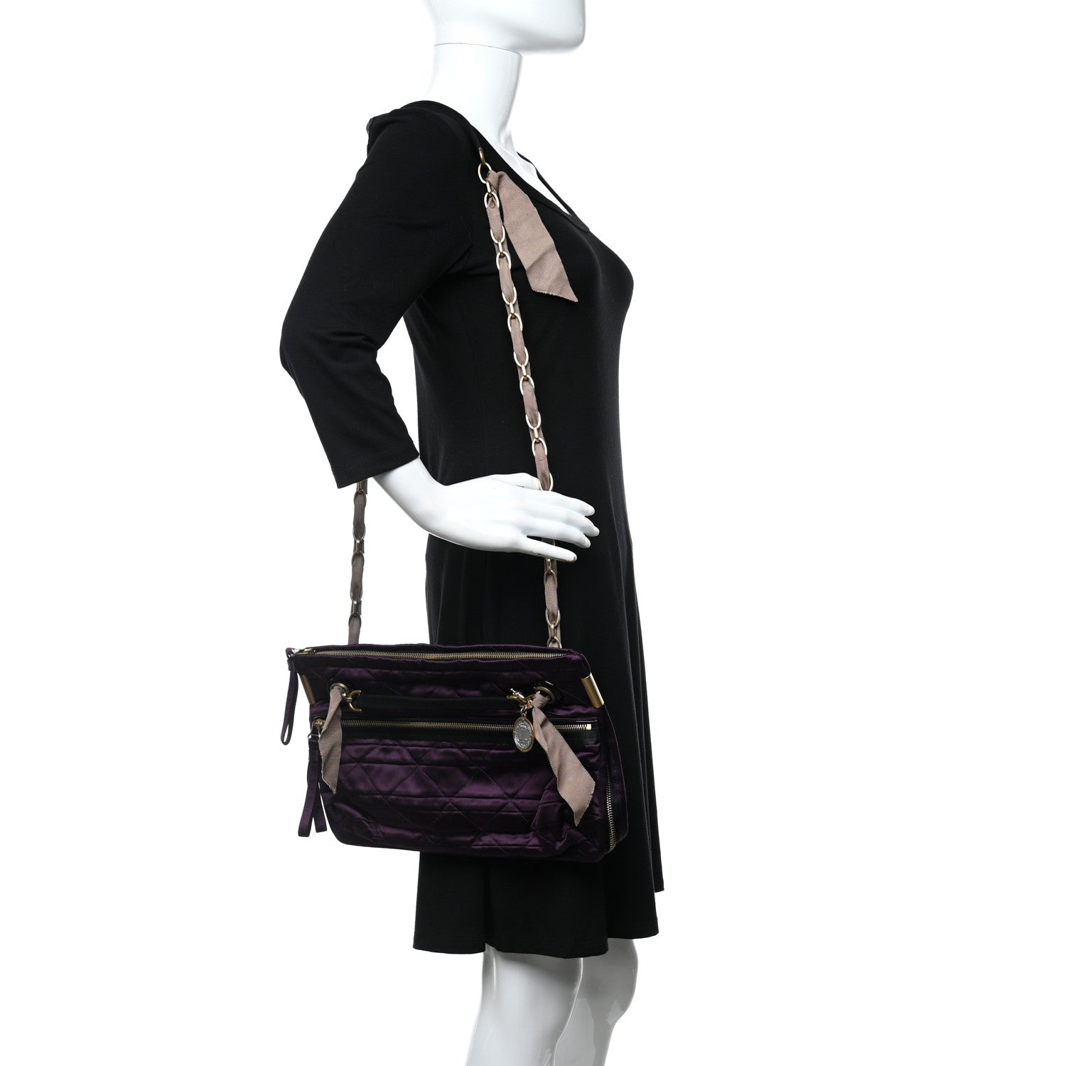 Lanvin Satin Amalia Medium Shoulder Bag Violet 2 of 11