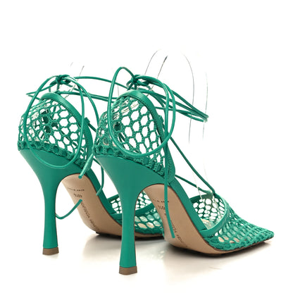 Bottega Veneta Mesh Nappa Stretch Ankle Tie 90mm Sandals 40.5 Acid Turquoise 4 of 7