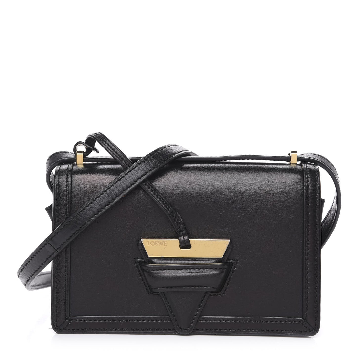 Calfskin Mini Barcelona Shoulder Bag Black