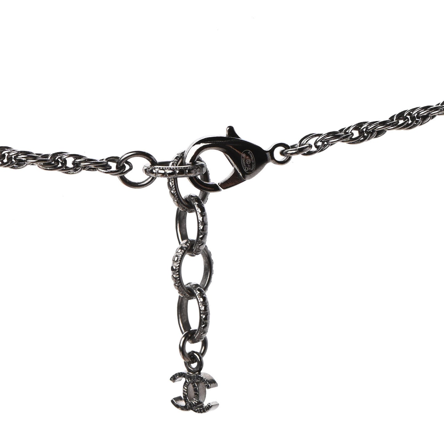 Ruthenium Pearl CC Round Pendant Necklace