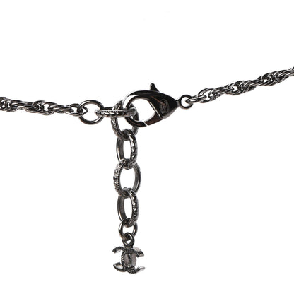Chanel Ruthenium Pearl CC Round Pendant Necklace 5 of 7