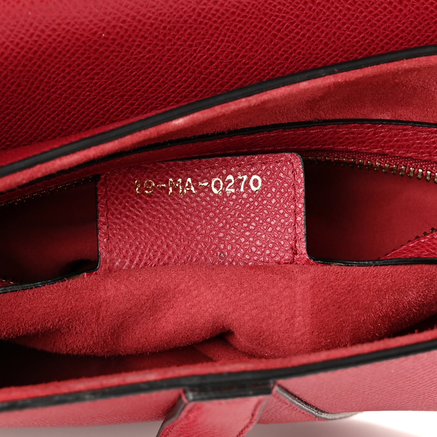 Grained Calfskin Saddle Bag Red
