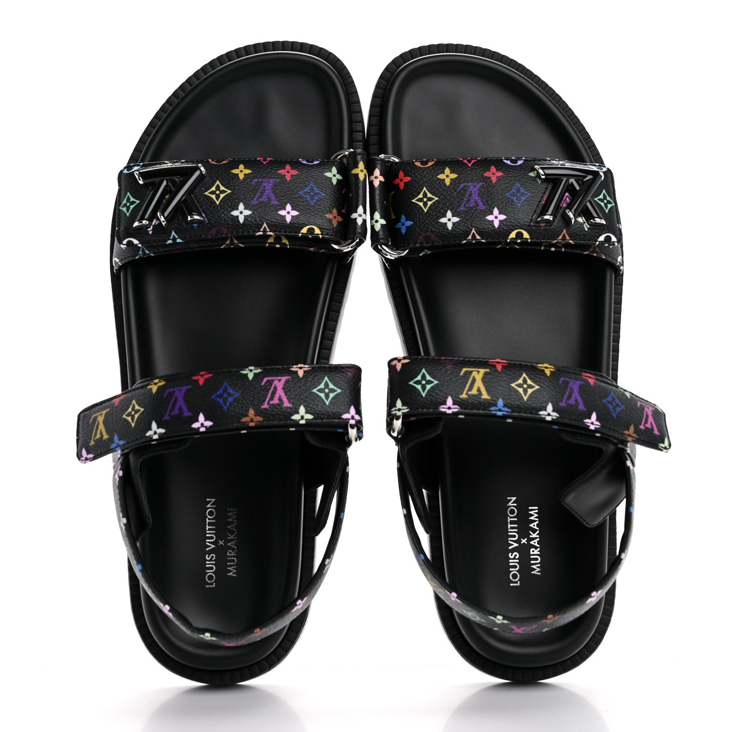 Louis Vuitton LV X TM Monogram Multicolor Sunset Flat Sandals 40 Black 2 of 11