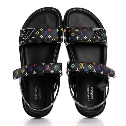 Louis Vuitton LV X TM Monogram Multicolor Sunset Flat Sandals 40 Black 2 of 11