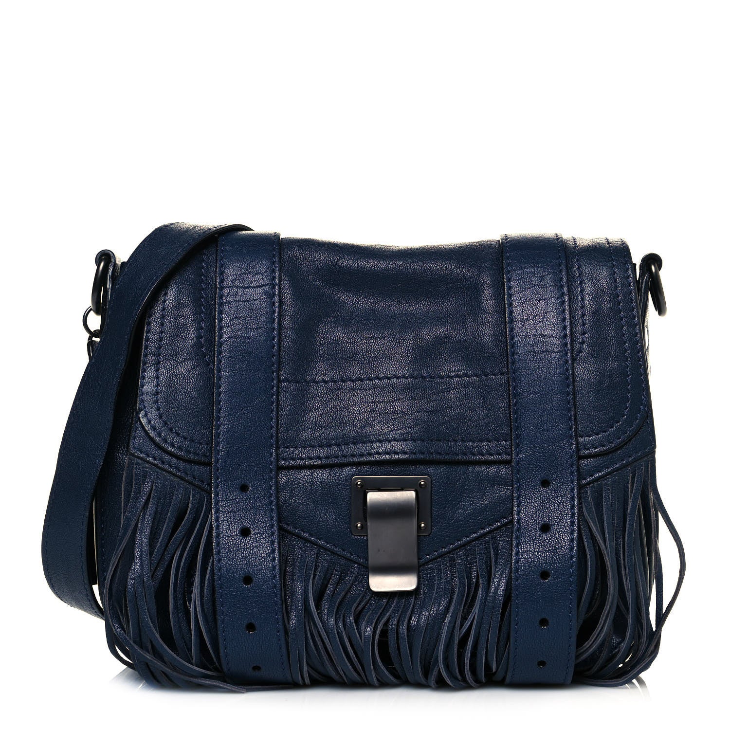 Proenza Schouler Lambskin Fringe PS1 Crossbody Pouch Midnight 1 of 13