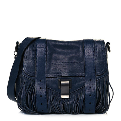Proenza Schouler Lambskin Fringe PS1 Crossbody Pouch Midnight 1 of 13
