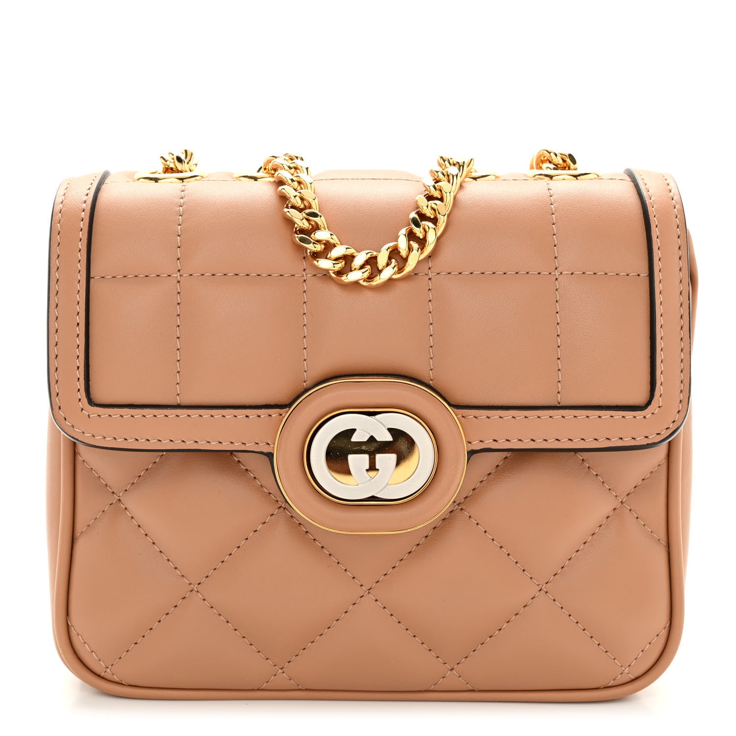 Gucci Calfskin Quilted Mini Deco Shoulder Bag Camelia 1 of 10