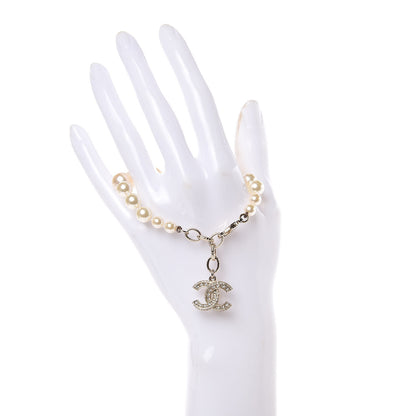 Chanel Pearl Crystal CC Bracelet Gold 2 of 5