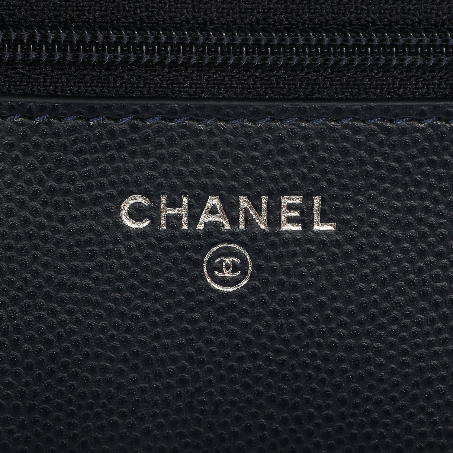 Chanel Caviar Chevron Wallet On Chain WOC Navy 6 of 8
